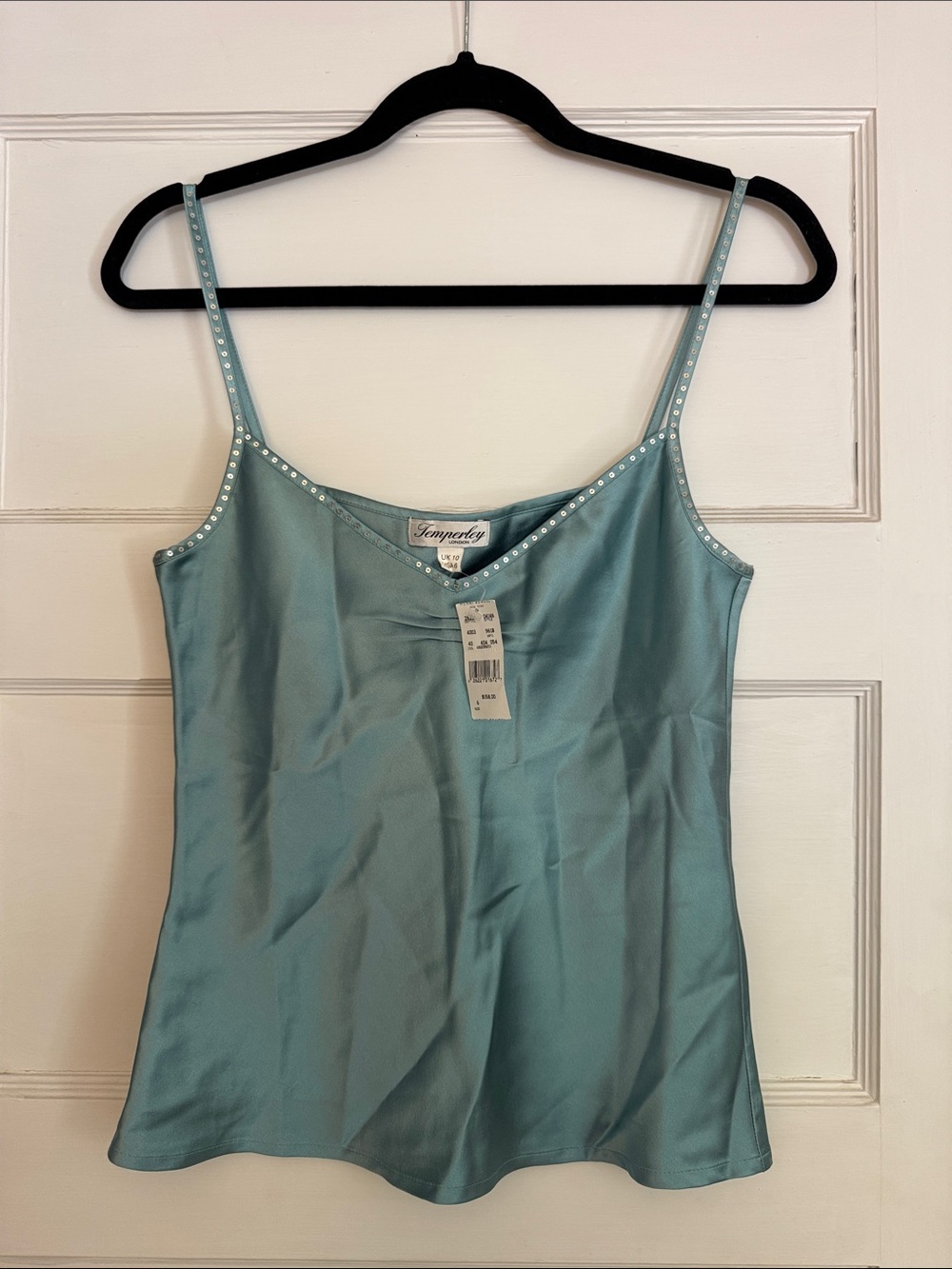 NWT Y2K Temperley London 6 Blue Silk Tank Top